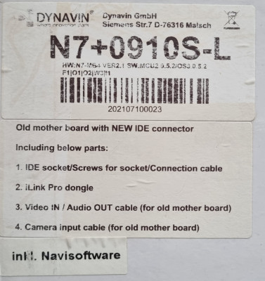 Dynavin N7-PRO-XL DF63 Skoda Octavia 2 1z Update Problem